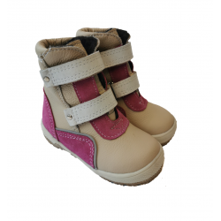 Pink winter leather shoes for girls 21-26 size